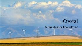  Presentation with wind - Colorful presentation enhanced with developing country - detail of windmills on wind-farm backdrop and a light blue colored foreground