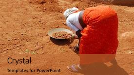 Presentation with native indian - Presentation theme having developing country - native indian woman working background and a red colored foreground