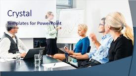  Presentation with team - Presentation design consisting of developing people - business - presentation within background and a sky blue colored foreground