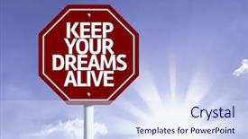  Presentation with alive - Amazing presentation design having developmen personal - keep your dreams alive written backdrop and a sky blue colored foreground