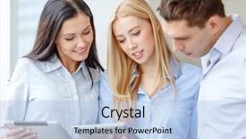  Presentation with demographic millennials business concept - Presentation design with people development - business and office concept background and a light blue colored foreground