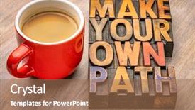  Presentation with cup coffee - Presentation design featuring individual differences development - make your own path background and a coral colored foreground