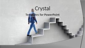  Presentation with climbing stairs - Beautiful slide set featuring development and success concept mix backdrop and a light gray colored foreground
