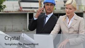  Presentation with transportation plan - Amazing PPT layouts having development civil engineering constructions - architect and assistant stood backdrop and a light gray colored foreground