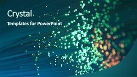  Presentation with optical - Presentation design featuring development concept - fiber optical picture with details background and a ocean colored foreground