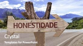  Presentation with honesty - PPT theme consisting of development moral values - honestidade in portuguese - honesty background and a coral colored foreground