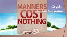  Presentation with cost capacity - Amazing theme having development moral values - manners cost nothing card backdrop and a coral colored foreground