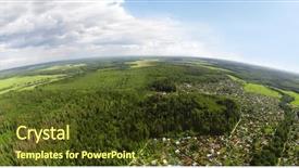  Presentation with forest - Presentation featuring development pan - panorama of forest around cottage background and a tawny brown colored foreground