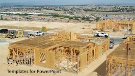  Presentation with new home sales - Amazing presentation theme having development plan - new home construction site backdrop and a coral colored foreground