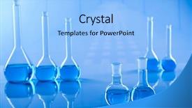  Presentation with research development - Beautiful presentation featuring development scientific glassware for chemical backdrop and a  colored foreground