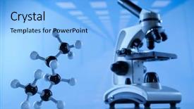  Presentation with research development - Slides consisting of development scientific glassware for chemical background and a  colored foreground