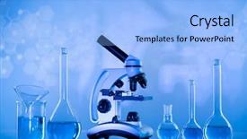  Presentation with research development - Slides consisting of development scientific glassware for chemical background and a  colored foreground