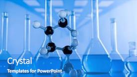  Presentation with research development - PPT theme having development scientific glassware for chemical background and a  colored foreground