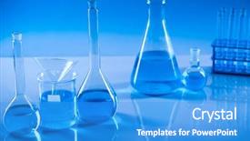  Presentation with research development - Beautiful slides featuring development scientific glassware for chemical backdrop and a  colored foreground