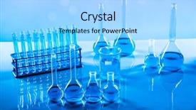  Presentation with research development - Theme with development scientific glassware for chemical background and a  colored foreground