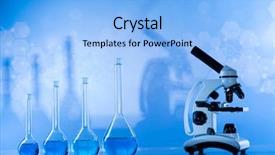  Presentation with research development - Slides having development scientific glassware for chemical background and a  colored foreground