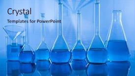  Presentation with research development - Theme enhanced with development scientific glassware for chemical background and a light blue colored foreground