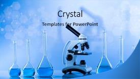  Presentation with research development - Colorful PPT theme enhanced with development scientific glassware for chemical backdrop and a light blue colored foreground