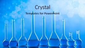  Presentation with research development - Slides consisting of development scientific glassware for chemical background and a light blue colored foreground