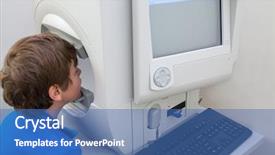  Presentation with inspection - Cool new slide set with developmentally disabled - boy at instrumental inspection backdrop and a teal colored foreground