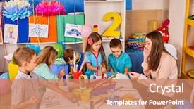  Presentation with art craft - Amazing PPT layouts having develops creative abilities of children backdrop and a coral colored foreground