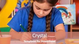  Presentation with art craft - PPT theme with develops creative abilities of children background and a coral colored foreground