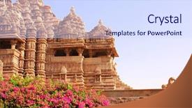  Presentation with india temple - Slide deck enhanced with devi jagdambi temple western temples background and a sky blue colored foreground