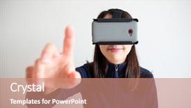  Presentation with look - Slide set enhanced with device and touch on air background and a  colored foreground