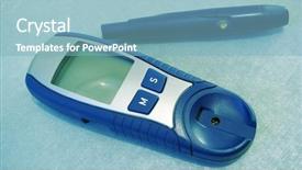  Presentation with blood alcohol level - Presentation theme enhanced with device for measuring blood sugar background and a  colored foreground