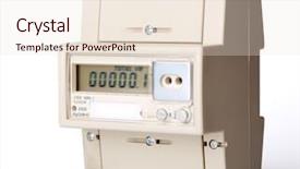  Presentation with electricity metering - Presentation theme with device for metering of electricity background and a lemonade colored foreground