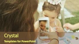  Presentation with toddler eating - PPT layouts featuring device of toddler eating birthday background and a  colored foreground