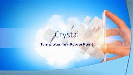  Presentation with connecting people - Amazing presentation design having devices-connecting-people-mixed-media backdrop and a sky blue colored foreground