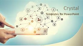  Presentation with connecting people - Theme having devices connecting people mixed media background and a cream colored foreground