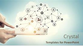  Presentation with connecting people - Slides consisting of devices-connecting-people-mixed-media background and a cream colored foreground