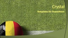  Presentation with devil - Theme enhanced with devil - belgium ball in a soccer background and a tawny brown colored foreground