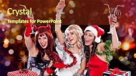  Presentation with devil angel - Beautiful theme featuring christmas cocktail - devil angel and santa celebrating backdrop and a tawny brown colored foreground