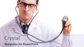  Presentation with devil - Amazing presentation design having devil doctor in funny medical concept isolated on white background backdrop and a lemonade colored foreground