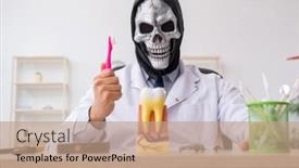  Presentation with devil - PPT theme consisting of devil-doctor-stomatologist-working background and a coral colored foreground