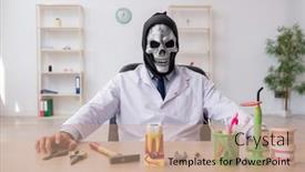  Presentation with devil - Amazing slides having devil-doctor-stomatologist-working backdrop and a coral colored foreground