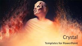  Presentation with hell - PPT layouts with devil from hell fire inferno background and a light gray colored foreground