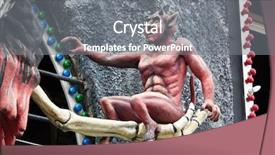  Presentation with haunted - PPT theme with devil in a haunted house background and a gray colored foreground