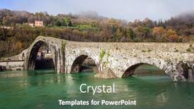  Presentation with medieval - Cool new slide deck with devil-s-bridge-over backdrop and a ocean colored foreground