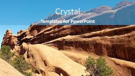  Presentation with devil - Theme featuring arches national park utah - devil's garden rock formations background and a teal colored foreground