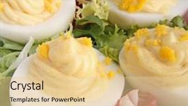  Presentation with appetizer - Presentation theme consisting of deviled egg appetizer background and a lemonade colored foreground