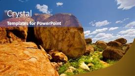  Presentation with devils - PPT theme consisting of devils marbles in northern territory background and a ocean colored foreground