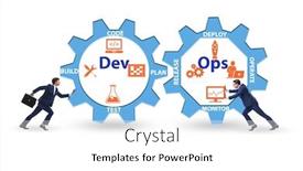  Presentation with devops - PPT theme having devops-software-development-it-concept background and a white colored foreground