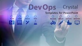  Presentation with devops - Presentation enhanced with devops-software-development-it-concept background and a light blue colored foreground