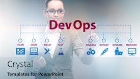  Presentation with devops - Beautiful presentation featuring devops-software-development-it-concept backdrop and a light blue colored foreground