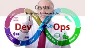  Presentation with devops - PPT theme featuring devops-software-development-it-concept background and a lemonade colored foreground