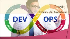  Presentation with devops - Presentation design featuring devops-software-development-it-concept background and a cream colored foreground